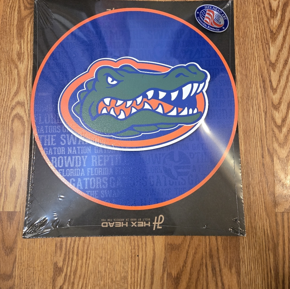 Florida Gator Craft Series 3D VTG Metal Wall Art NEW